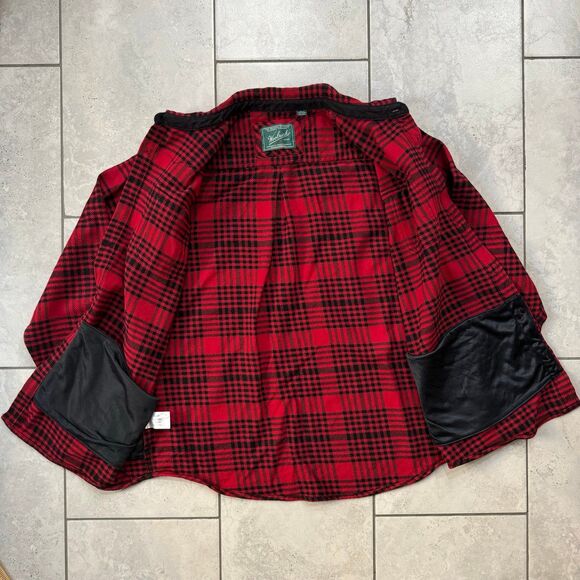 VINTAGE Woolrich Plaid Flannel Long Sleeves Shirt Shacket Men XL Red - Picture 6 of 9